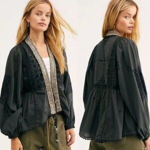 AMAZING Free People Jasmine EmbellishedEmbroidered Top/Jacket